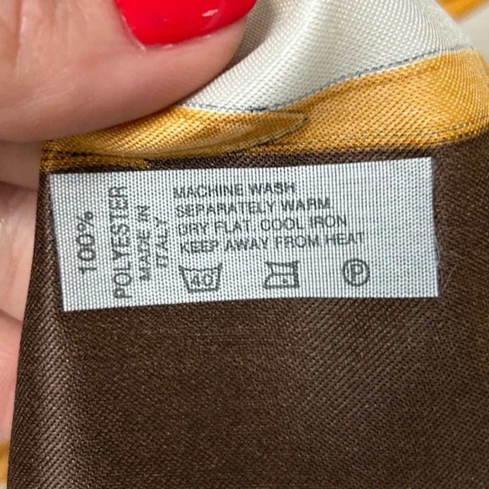 Monaco Monte Carlo Equestrian Scarf – Brown/Gold – 60”x12” Made in Italy
